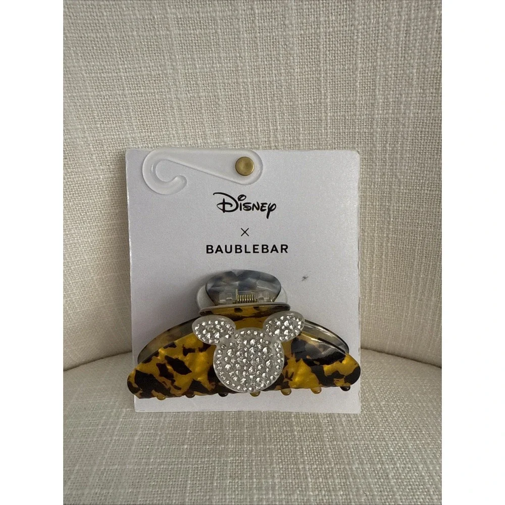 Disney x BaubleBar Tortoise Mickey Mouse Minnie Rhinestone Hair Claw Clip NWT‎